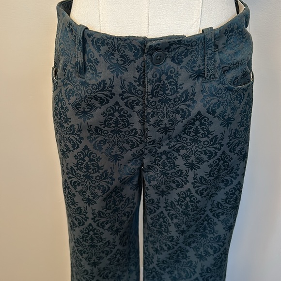URBAN OUTFITTERS Lace Up dark green Damask print Pants size 4 - Picture 7 of 14